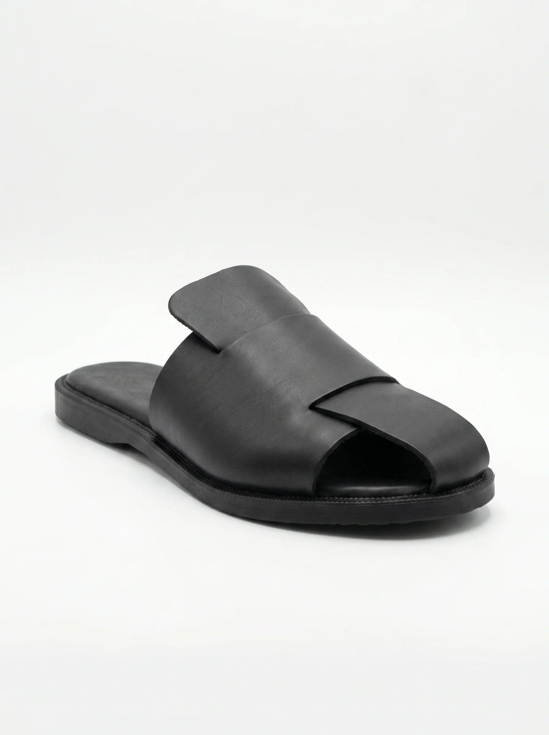 ESTRO Ciabattine - Black Leather Mule - Image 3