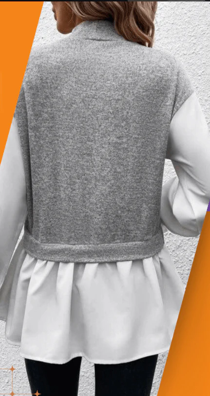 High mock turtleneck in a ribbed knit texture dress - Image 3