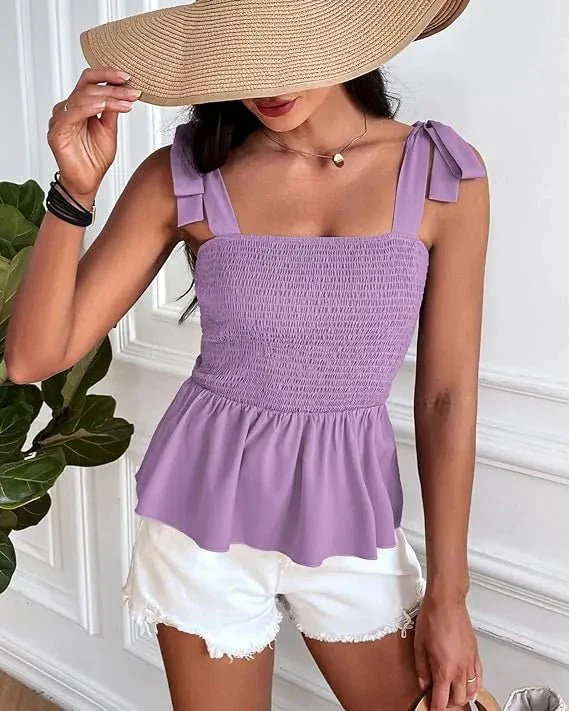 Off the shoulder strap top with drawstring and gathered peplum hem (Code-SY17) - Image 16