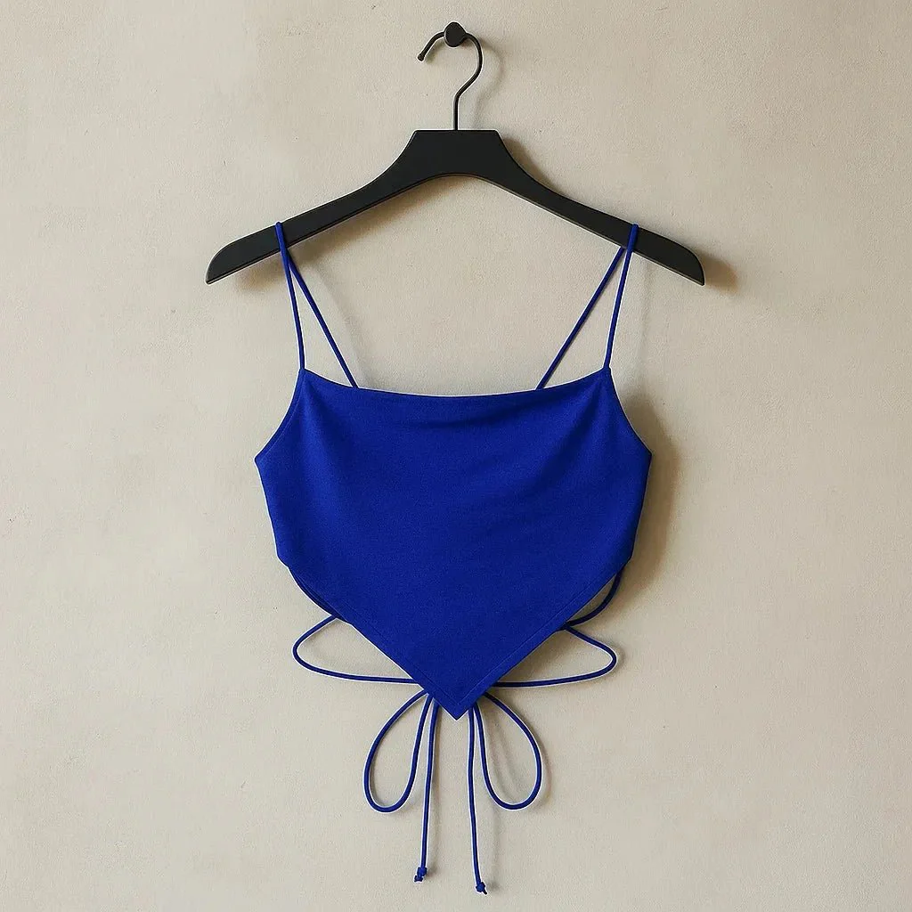 SHEIN PETITE Criss Cross Hanky Hem Cami Top (Code-245) - Image 11