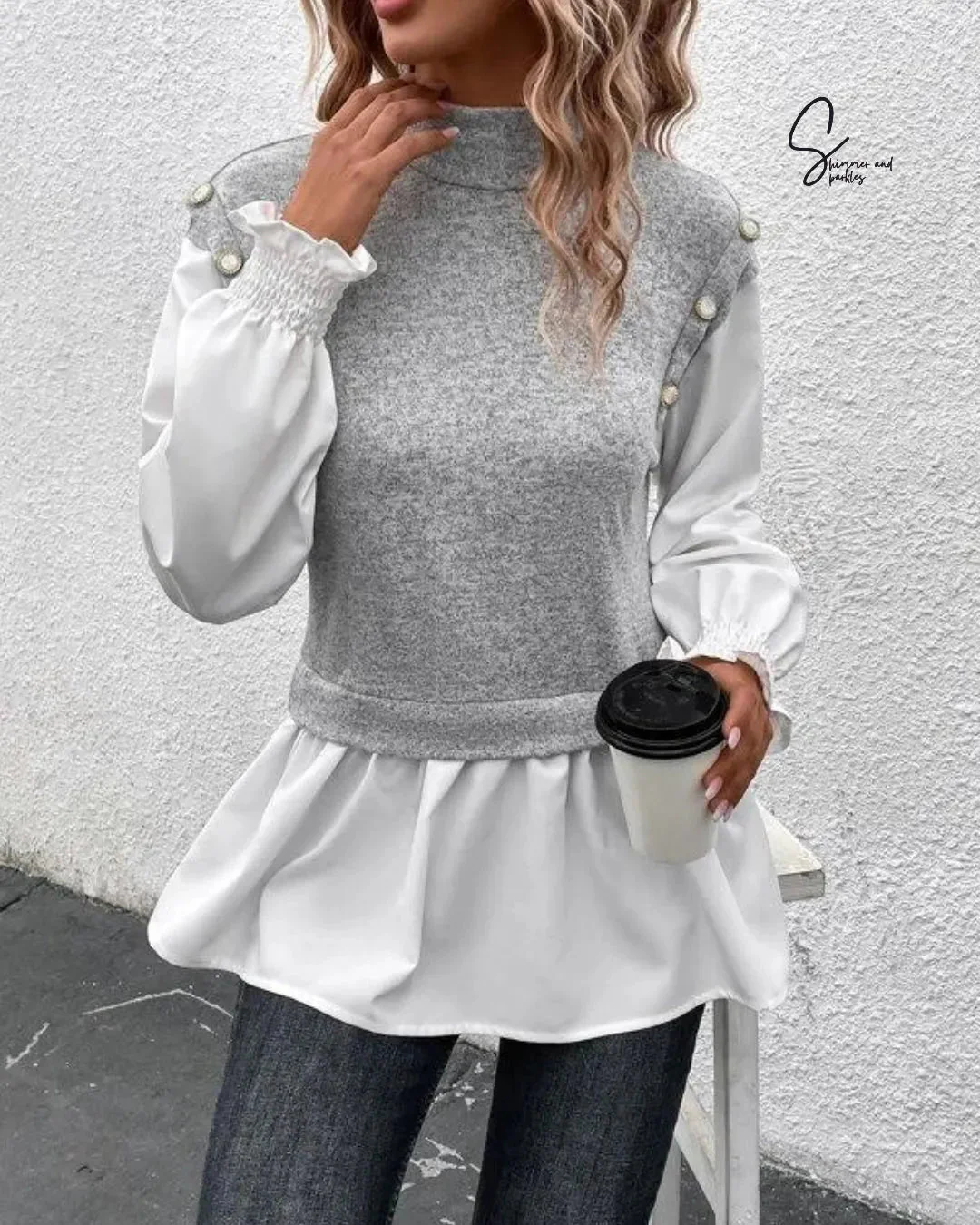 SHEIN Ruffle hem top