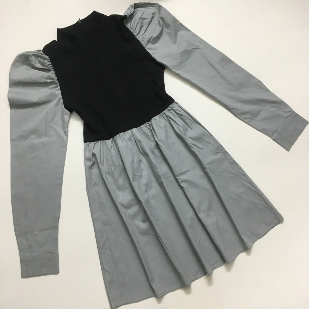 Two-Tone Mock Neck Mini dress
